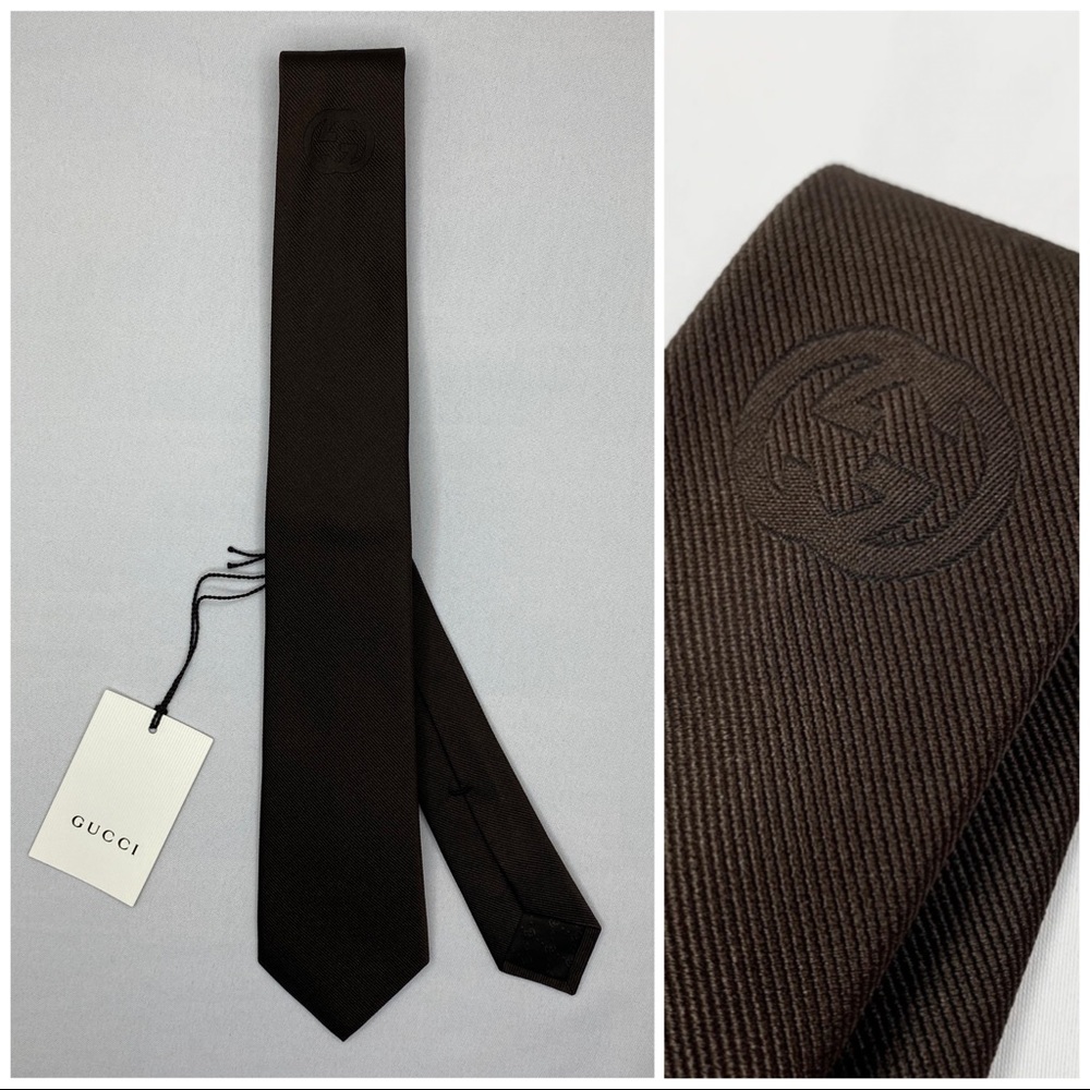 NWT Gucci GG Interlocking Under-Knot Logo - Brown